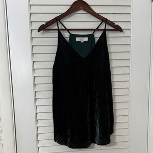 LOFT Dark Green Velvet Camisole